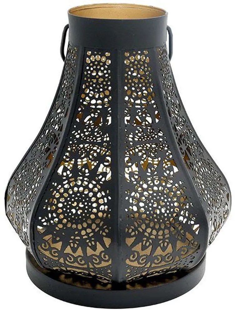 Φανάρι 954-124-007 20x22cm Black-Gold Μέταλλο