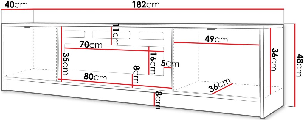 Έπιπλο τηλεόρασης Tireno 2D EF-Leuko