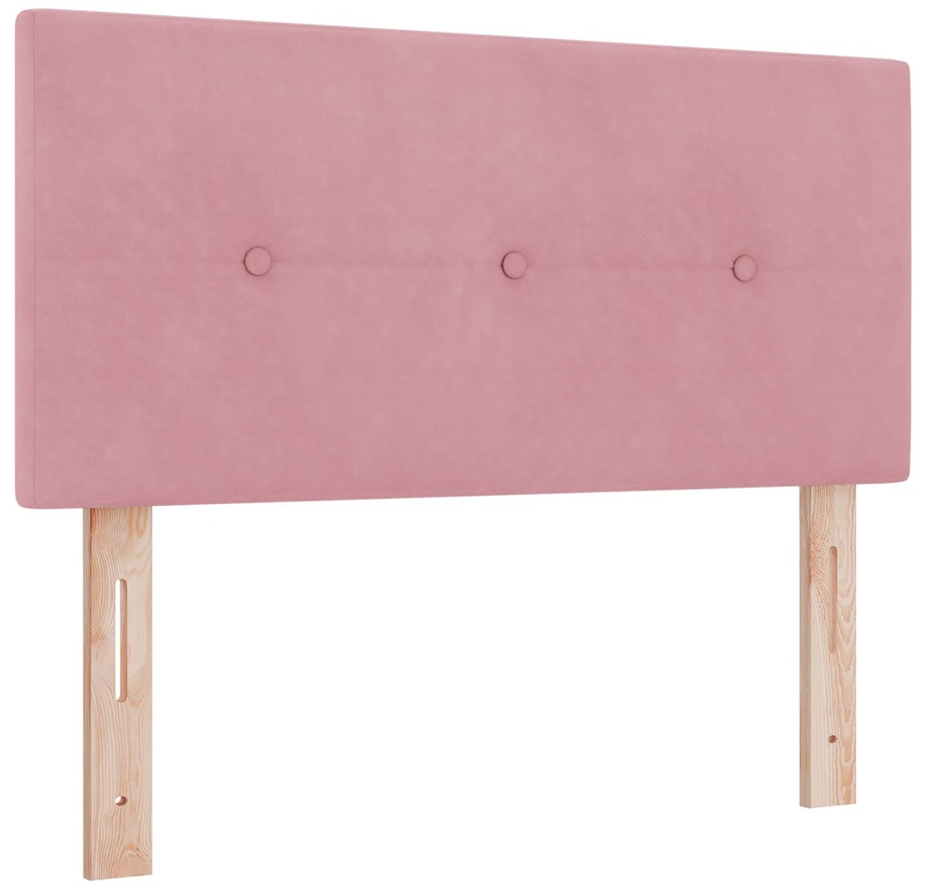 vidaXL Κρεβάτι Box Spring με Στρώμα Ροζ 80x200 εκ. Βελούδο