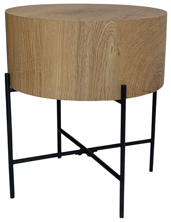 MADERA SIDE TABLE ΦΥΣΙΚΟ ΜΑΥΡΟ 45x45xH45cm - 04-1027