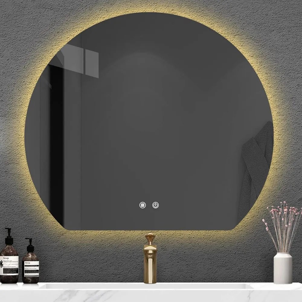 Καθρέφτης Led 0762-S-01 70×80cm Grey Ξύλο,Γυαλί