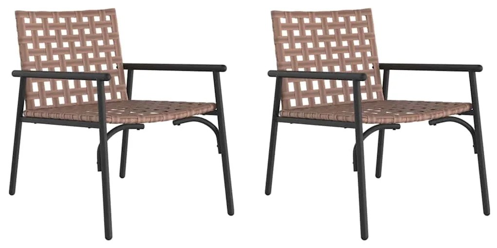 vidaXL Καρέκλα Κήπου 2 pcs Μαύρο 79 x 56 x 73.5 εκ. συνθετικό ρατάν