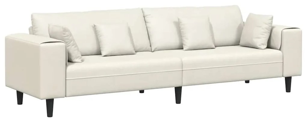 vidaXL Καναπές με μαξιλάρι Κρεμ 250 x 77 x 76 εκ. Βελούδο
