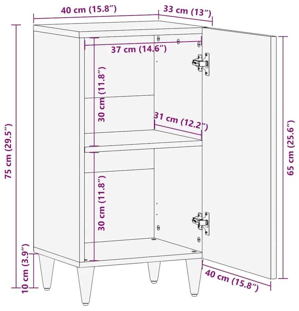 SIDEBOARD 40X33X75 CM ΜΑΣΙΦ ΞΥΛΟ MANGO 4017816