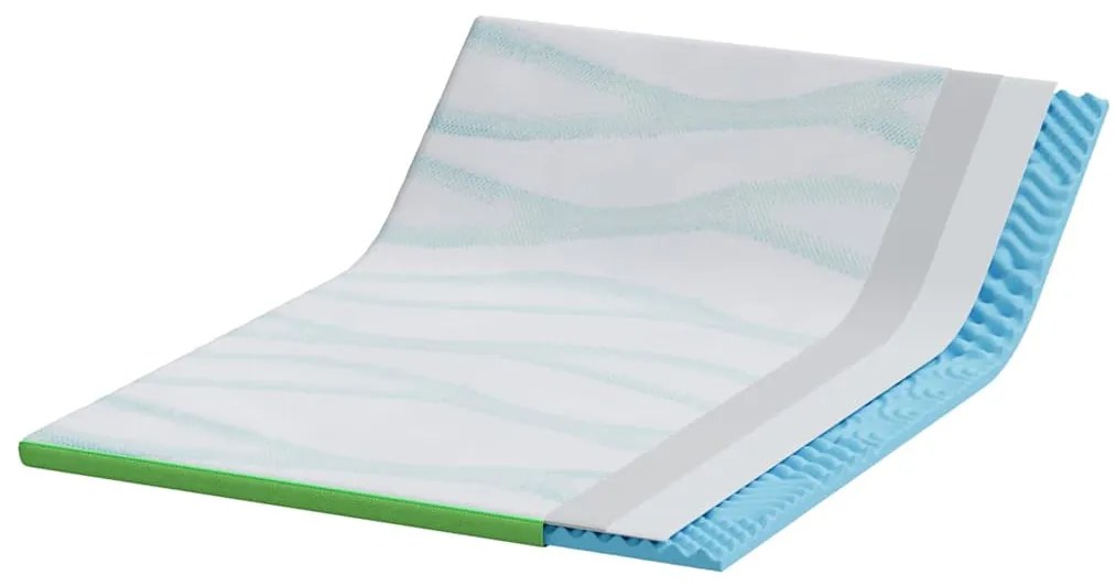 vidaXL Στρώμα επικάλυψης Λευκό και Πράσινο 180 x 200 x 6 εκ