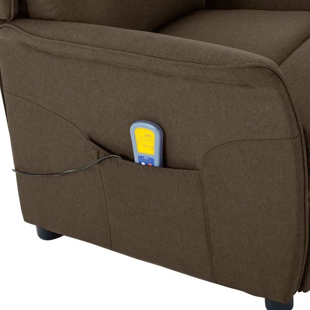 vidaXL Καρέκλα μασάζ Καφέ 67.5 x 93.5 x 101.5 εκ Ύφασμα και Αφρός