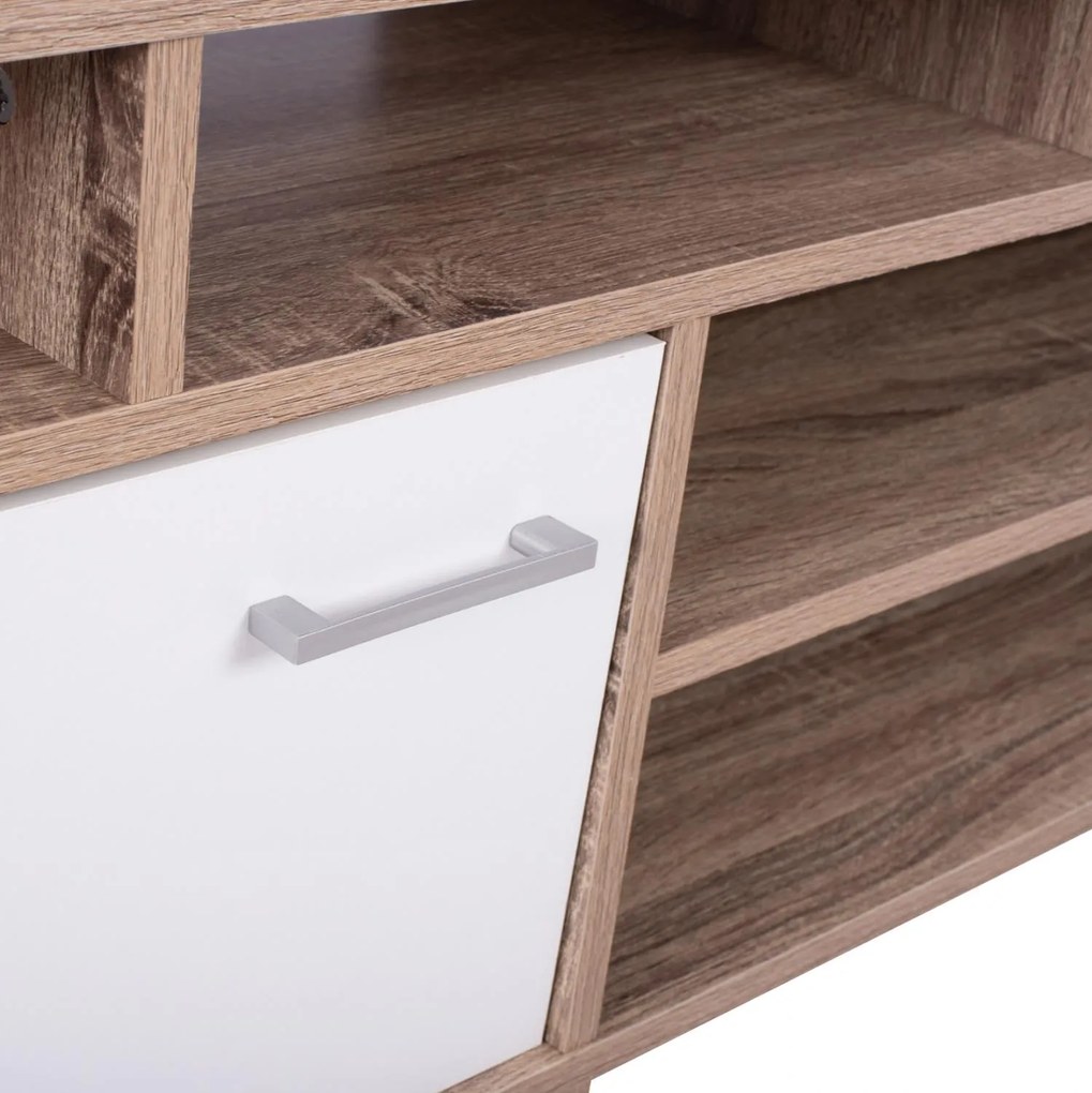 Έπιπλο τηλεόρασης SCOTT Μελαμίνη Sonoma - Λευκό 123x39.5x45.5Yεκ. 123x39.5x45.5 εκ.