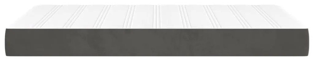 vidaXL Στρώμα με Pocket Springs Σκούρο Γκρι 120x200x20 εκ. Βελούδινο