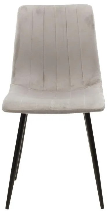 Καρέκλα Τραπεζαρίας Noor με Γκρί Βελούδο και Μαύρο Μεταλλικό πόδι 44x53x86εκ. 4αδα 44x53x86 εκ.