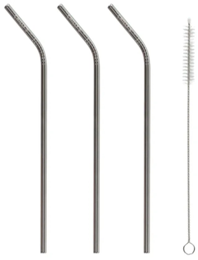 Καλαμάκια Μεταλλικά + Βουρτσάκι (Σετ 4τμχ) Chilly's Reusable Stainless Steel Straws