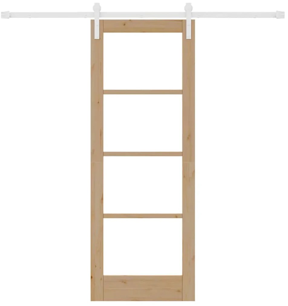 vidaXL Συρόμενη Πόρτα ORKDAL Καφέ 73.5 x 198.5 εκ. Μασίφ ξύλο πεύκου