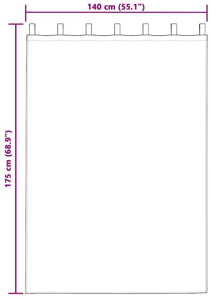 vidaXL Κουρτίνα με κουρτίνες 2 pcs Κρεμ 175 x 140 εκ. Βελούδο
