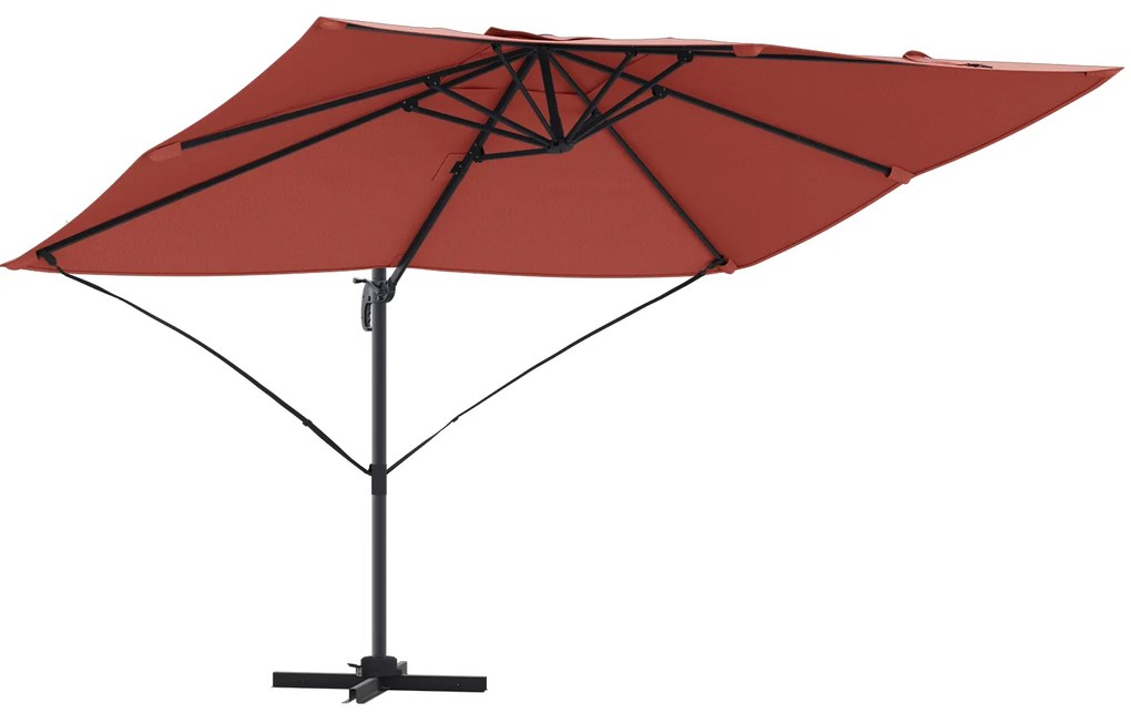 vidaXL Cantilever Roma Ομπρέλα σε Τερακότα 352x251x260 εκ, Αλουμίνιο
