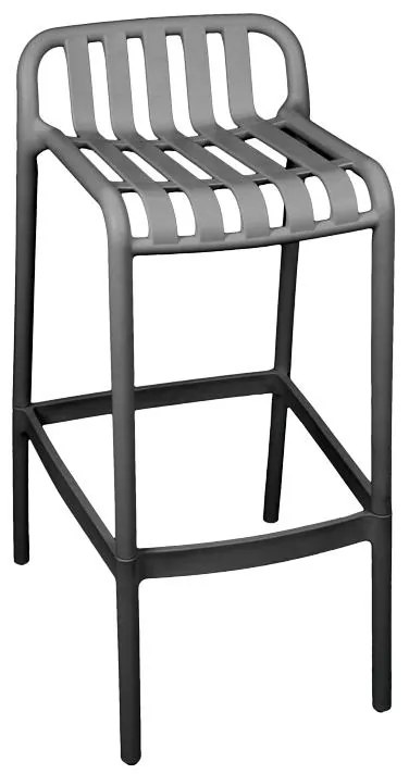 Σκαμπό μπαρ Zoi pp σε ανθρακί απόχρωση 36x56x87 εκ. 36x56x87 εκ.