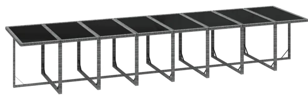 vidaXL Σετ Τραπεζαρίας Κήπου 17 τεμ. Γκρι από Συνθ. Ρατάν με Μαξιλάρια