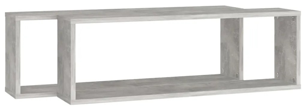 vidaXL Ράφια Κύβοι Τοίχου 2 τεμ. Γκρι Σκυρ. 80x15x26,5 εκ. Επεξ. Ξύλο