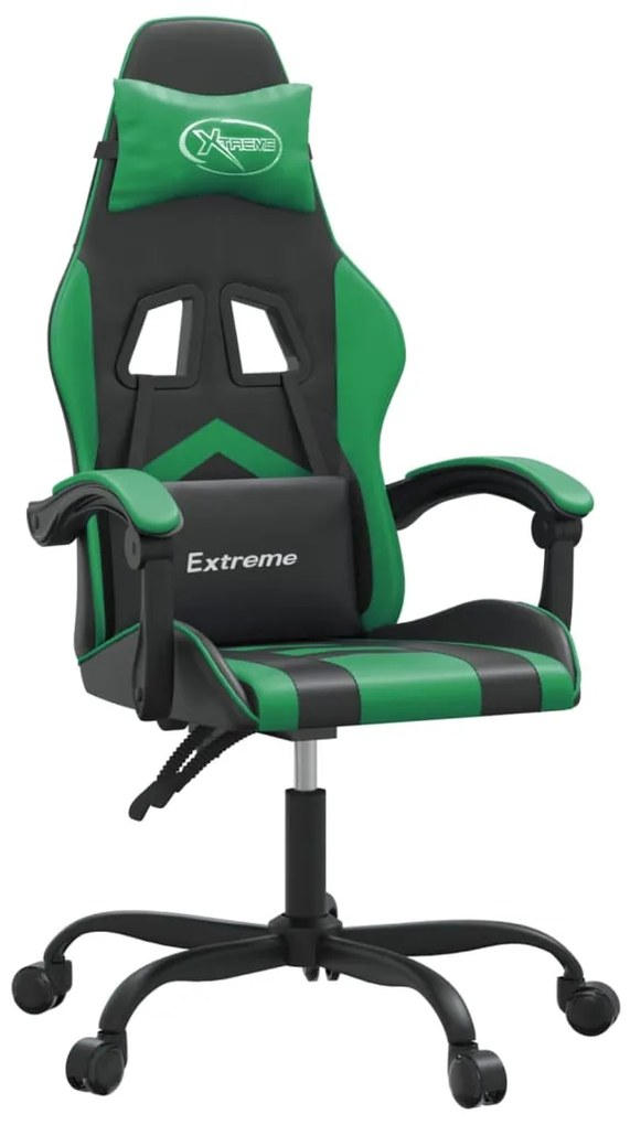 vidaXL Καρέκλα Gaming Μαύρο/πράσινο από Συνθετικό Δέρμα