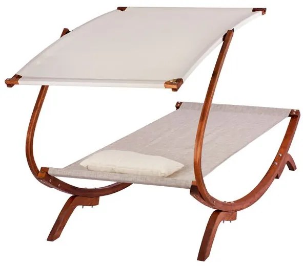 ΞΑΠΛΩΣΤΡΑ ΠΑΡΑΛΙΑΣ ΞΥΛΙΝΗ ΚΑΡΥΔΙ-ΜΠΕΖ ΜΕ ΣΚΙΑΣΤΡΟ COLBY HM5671.02 105X221X162Υ εκ.