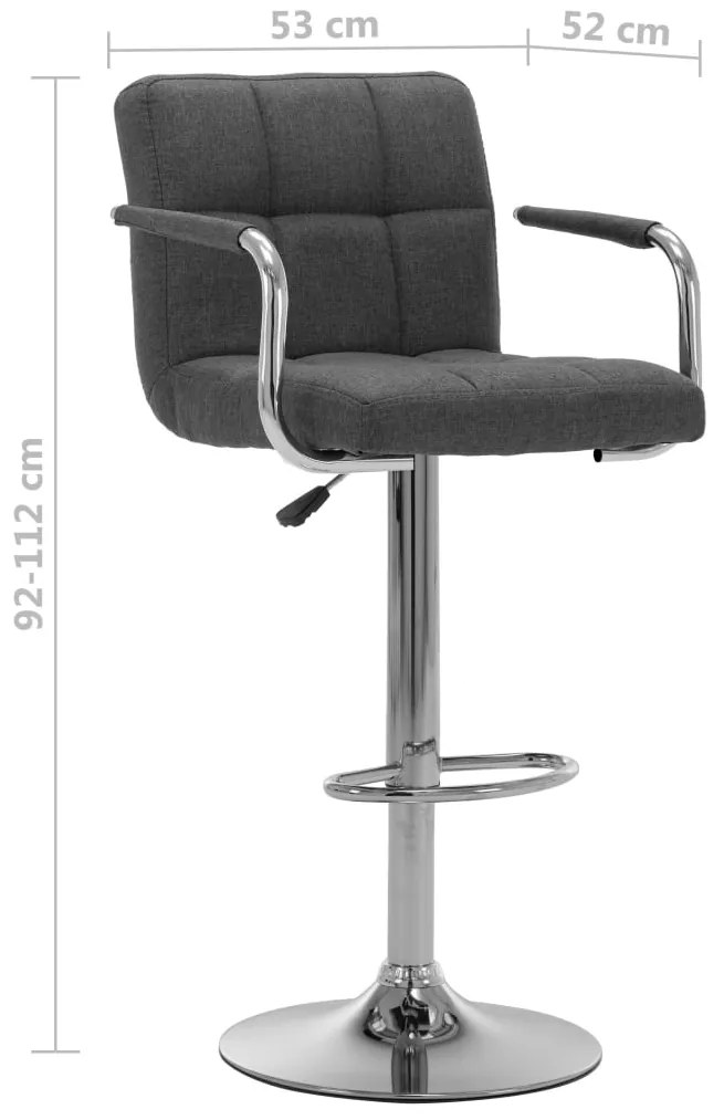 vidaXL Καρέκλα Μπαρ Σκούρο Γκρι Υφασμάτινη