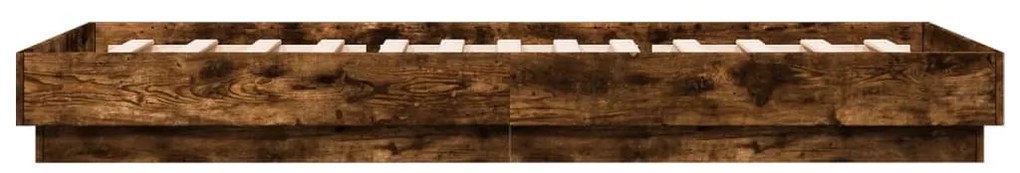 vidaXL Πλαίσιο Κρεβατιού Καπνιστή Δρυς 100x200 εκ. Επεξεργασμένο Ξύλο