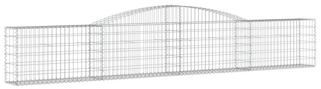 Συρματοκιβώτια Τοξωτά 6 τεμ. 400x30x60/80 εκ. Γαλβαν. Ατσάλι - Ασήμι