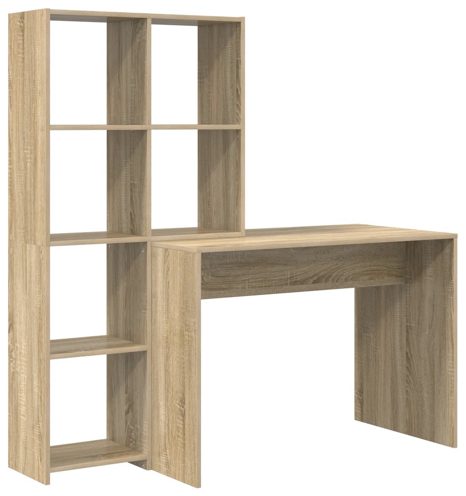 vidaXL Γραφείο Sonoma Δρυς 138.5 x 55 x 143 εκ Επεξεργασμένο ξύλο