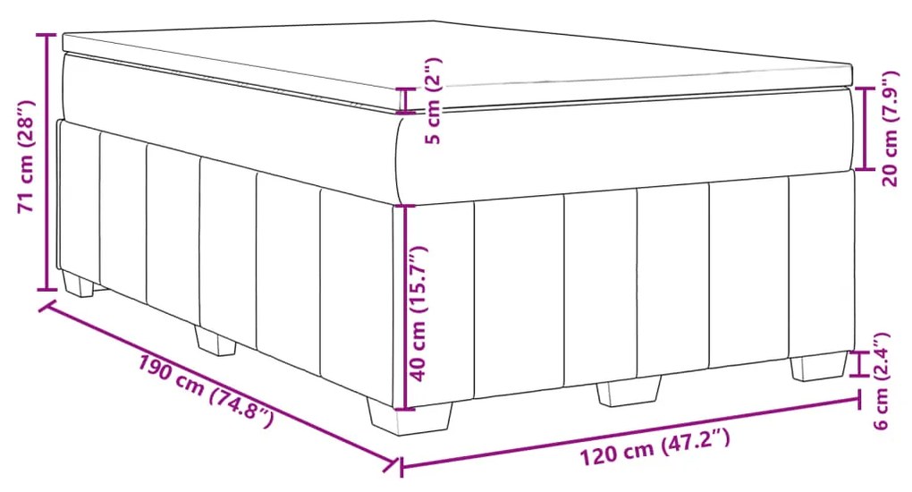 ΚΡΕΒΑΤΙ BOXSPRING ΜΕ ΣΤΡΩΜΑ ΣΚΟΥΡΟ ΚΑΦΕ 120X190 ΕΚ ΥΦΑΣΜΑΤΙΝΟ 3285459