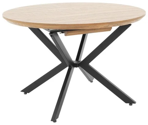 Tραπέζι Lydia Pakoworld MDF επεκτεινόμενο καρυδί -μαύρο 120-160x120x79εκ 235-000004 235-000004 Καφέ