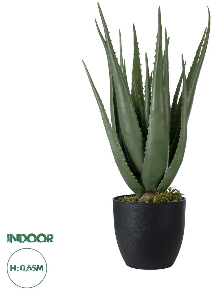 GloboStar® Artificial Garden ALOE 20066 Τεχνητό Διακοσμητικό Φυτό Αλόη Υ65cm