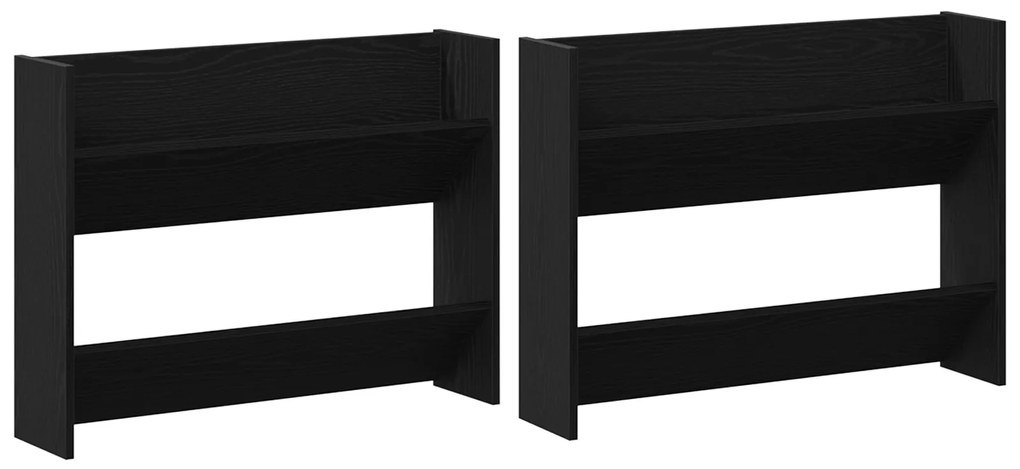 vidaXL Ντουλάπες παπουτσιών τοίχου 2 pcs Μαύρη δρυς 60 x 18 x 60 εκ