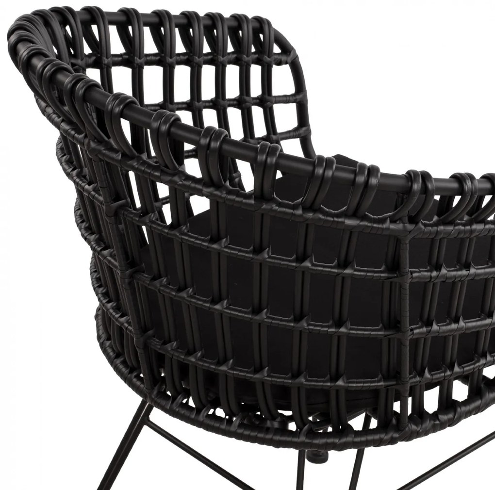 Καρέκλα - Πολυθρόνα ALLEGRA C5456.02 Μεταλλική με Wicker Μαύρο Τύπου Φωλιά 59Χ56,5Χ83Υ εκ. 59x56.5x83 εκ.