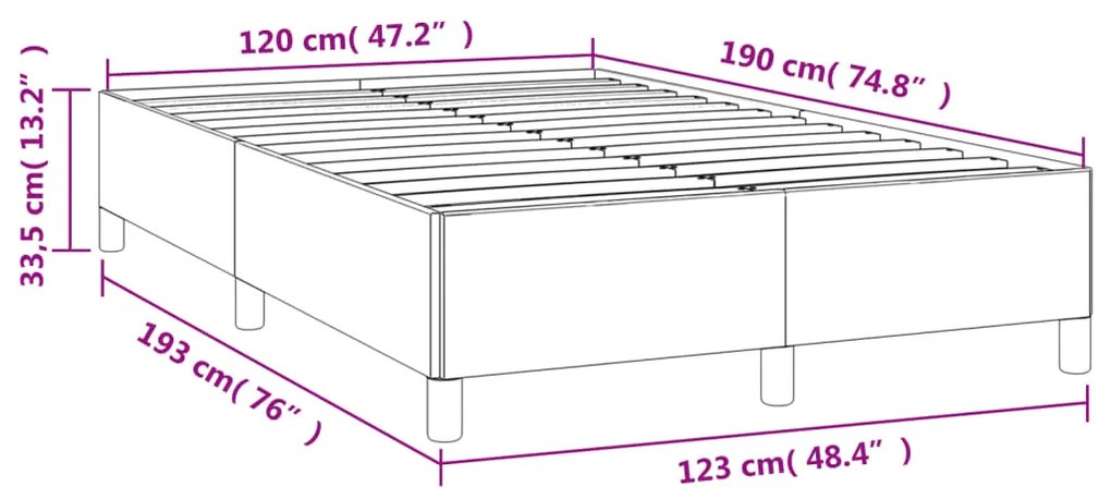 Πλαίσιο Κρεβατιού χωρίς στρώμα Ροζ 120x190 εκ. Βελούδινο - Ροζ