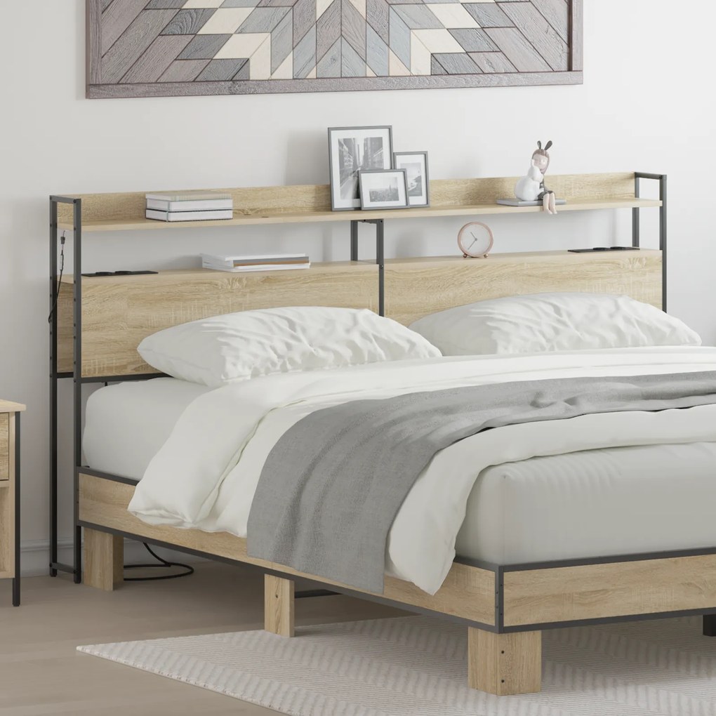vidaXL Κεφαλάρι Αποθήκης με ράφι Sonoma Δρυς 180 cm Επεξεργασμένο ξύλο