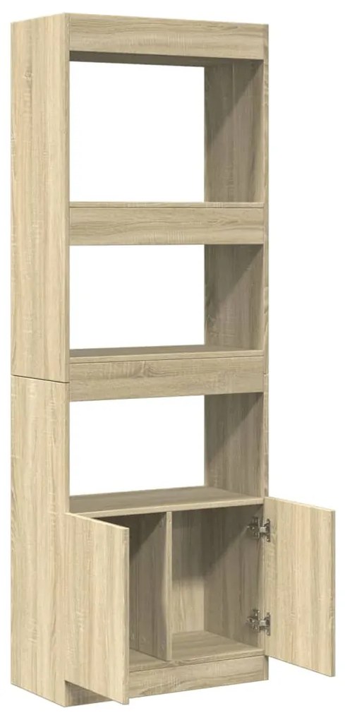 Ντουλάπι Sonoma Δρυς 63x33x180 εκ. από Επεξεργασμένο Ξύλο - Καφέ