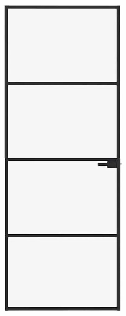 vidaXL Εσωτερική Πόρτα 76x201,5 εκ. Ψημένο Γυαλί και  Λεπτό Αλουμίνιο