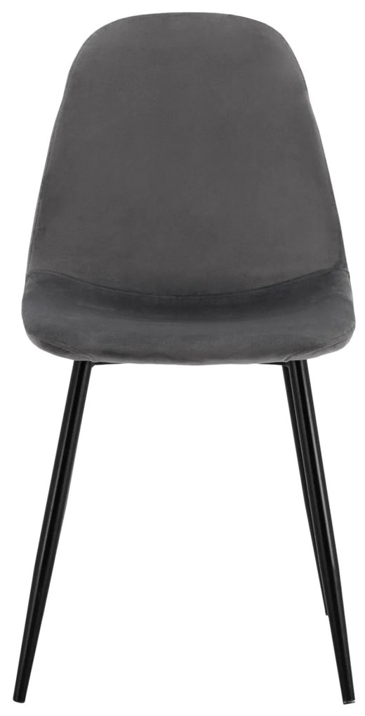 Καρέκλα LEONARDO Βελούδο Γκρί 45x53x85Υ εκ. 4αδα 45x53x85 εκ.