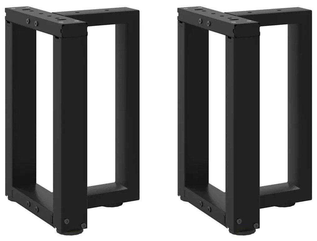 Πόδια Τραπεζιού Σαλονιού σε Σχήμα Τ, 2 τεμ. Μαύρο 28x25x(42-43) εκ. Ατσάλι