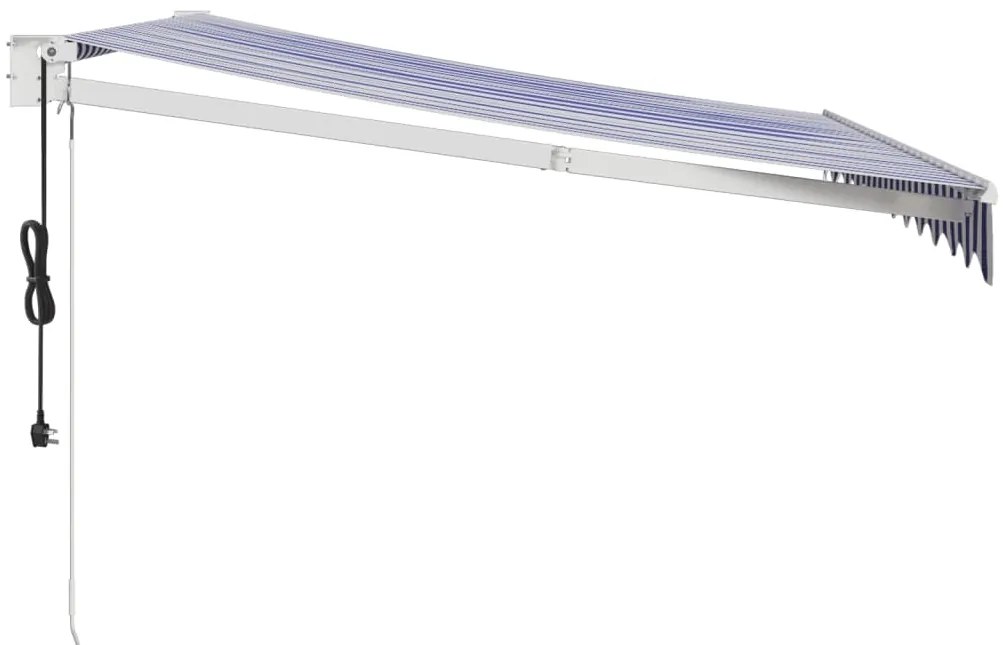 vidaXL Τέντα Πτυσσόμενη Αυτόματη Μπλε και Λευκή 3,5 x 2,5 μ.