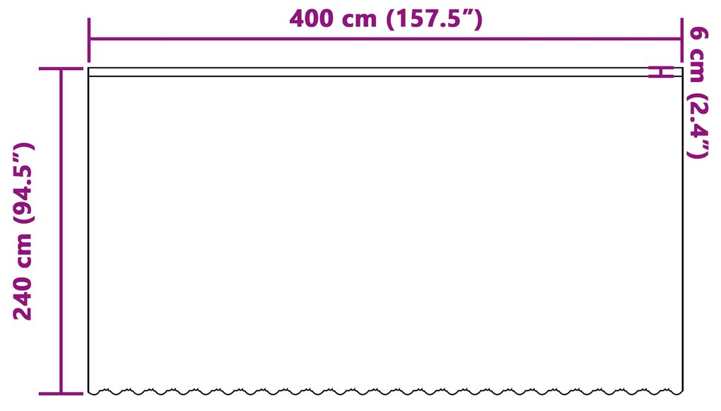 vidaXL Κουρτίνες με κουρτίνες Floral Λευκό 400 x 240 εκ. Πολυεστέρας