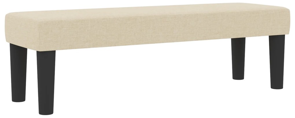 vidaXL Κρεβάτι με βάση με Στρώμα & Πάγκο Κρέμα 140x200 cm Ύφασμα