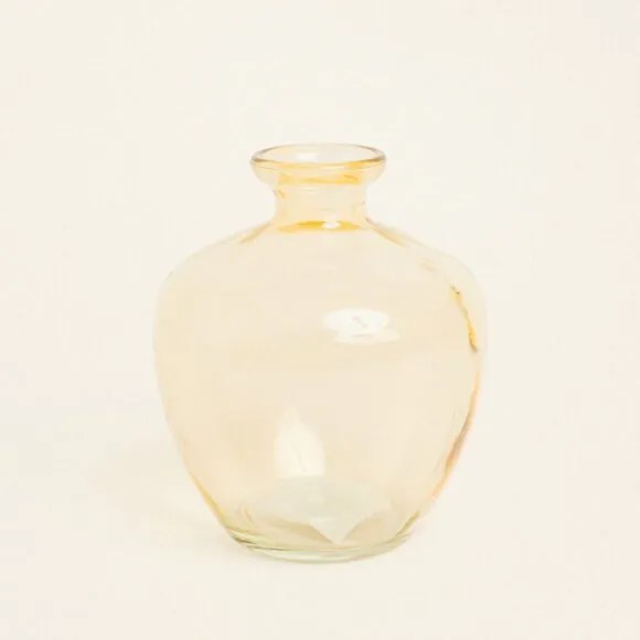 Beauty Home Γυάλινο Βάζο 14 x 16 cm  Κίτρινο