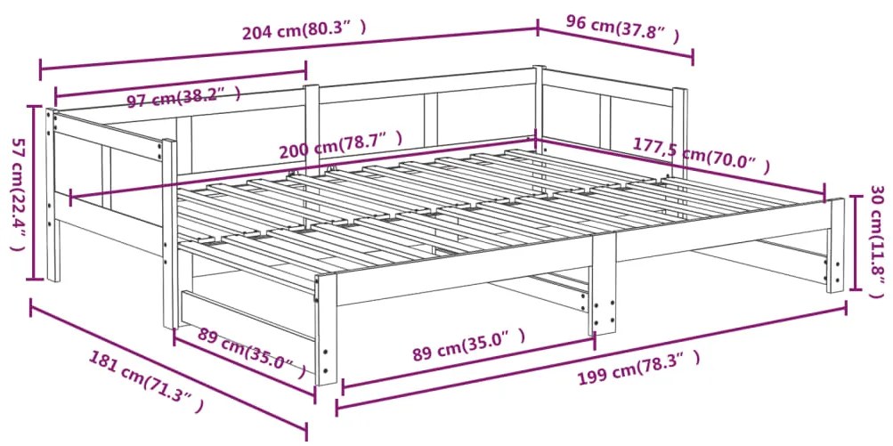 ΚΑΝΑΠΕΣ ΚΡΕΒΑΤΙ ΣΥΡΟΜΕΝΟΣ ΛΕΥΚΟΣ 2X(90X200) ΕΚ. ΑΠΟ ΜΑΣΙΦ ΠΕΥΚΟ 820253