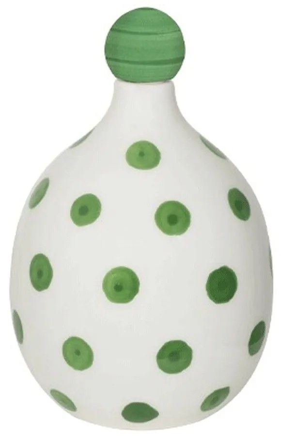 Διακοσμητικό Μπουκάλι Κεραμικό Lido PUN1505 13x20,4cm White-Green Zafferano Ceramic