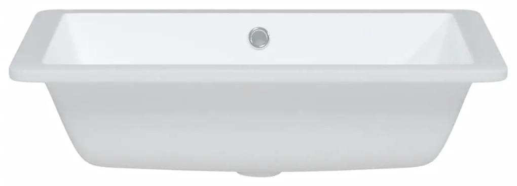 vidaXL Νιπτήρας Μπάνιου Ορθογώνιος Λευκός 55,5x40x18,5 εκ. Κεραμικός