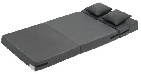 VEVOR Folding Sofa Bed 3-in-1 Foldable Couch Bed with 2 Pillows Dark Grey Twin