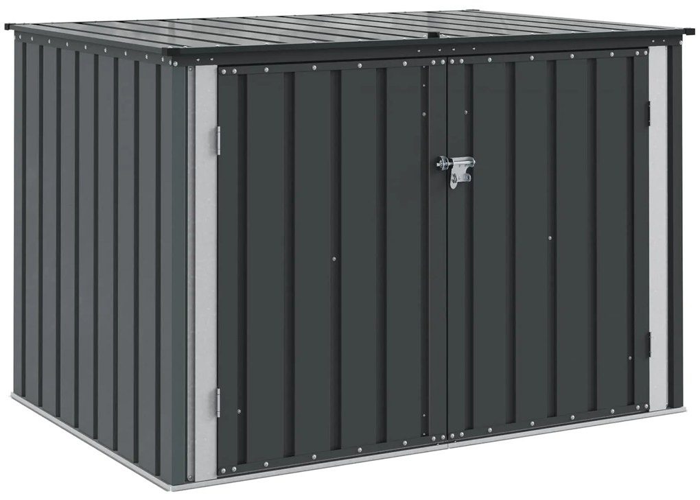 vidaXL Κουτί αποθήκευσης κήπου Μαύρο 151,5 x 107 x 100 εκ. Ατσάλι