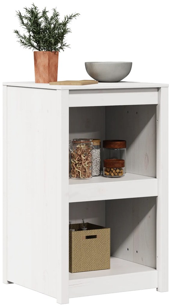 vidaXL Ντουλάπι εξωτερικής κουζίνας Λευκό 55x55x92 εκ. Μασίφ ξύλο πεύκου