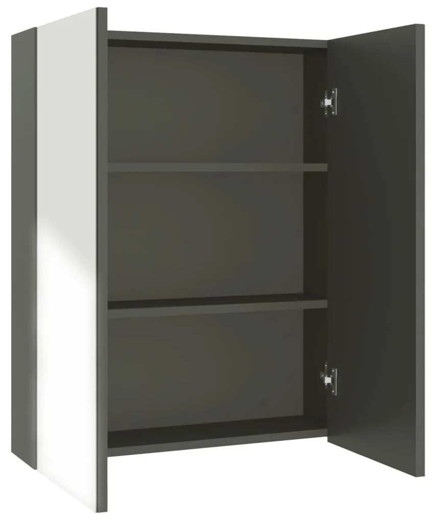 vidaXL Ντουλάπι Μπάνιου με Καθρέφτη Γκρι 60 x 15 x 75 εκ. από MDF