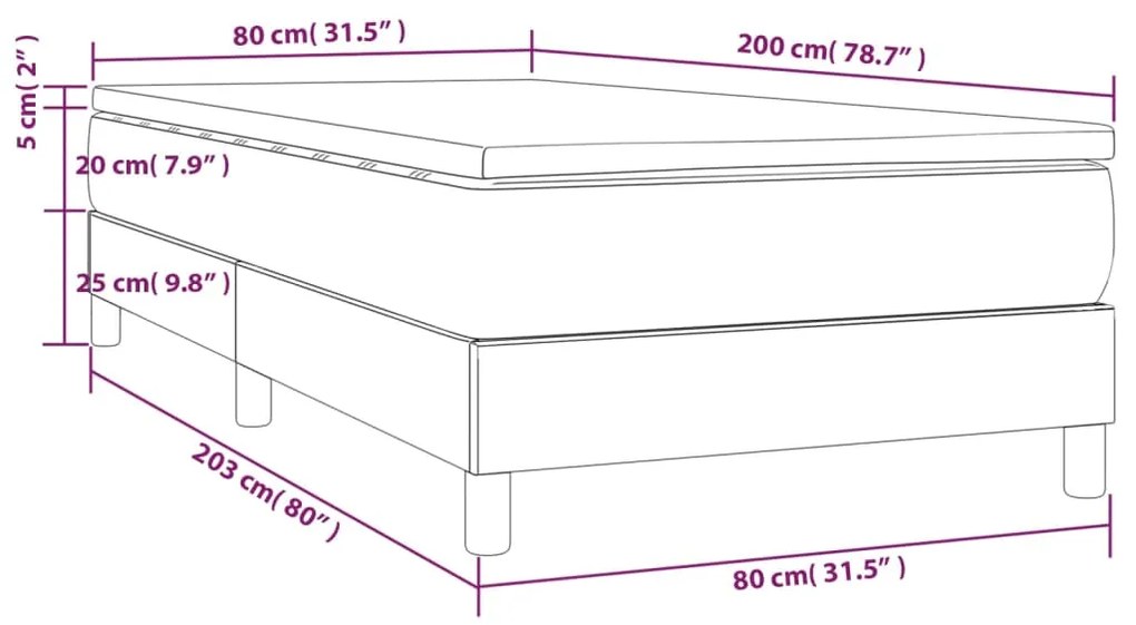 ΚΡΕΒΑΤΙ BOXSPRING ΜΕ ΣΤΡΩΜΑ ΚΑΠΟΥΤΣΙΝΟ 80X200 ΕΚ. ΣΥΝΘ. ΔΕΡΜΑ 3144230