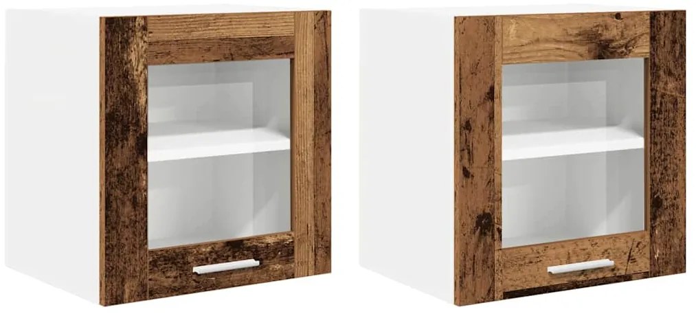 vidaXL Κρεμαστό ντουλάπι Riga 2 pcs Παλιό Ξύλο 40 x 31 x 40 εκ.